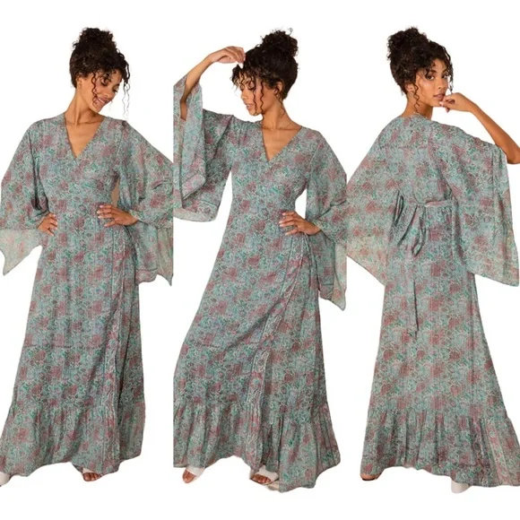 RAGA DRESS KASSIE WRAP DRESS KIMONO SIZE M - Picture 11 of 12